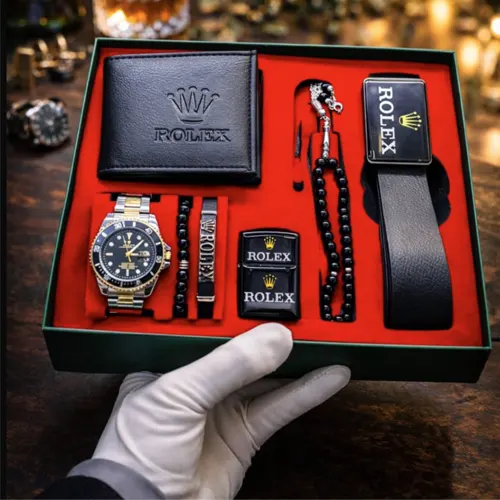 Toptan 7’li Özel Kutulu Rolex Model Kemerli Saat Seti - Kombin Aksesuar