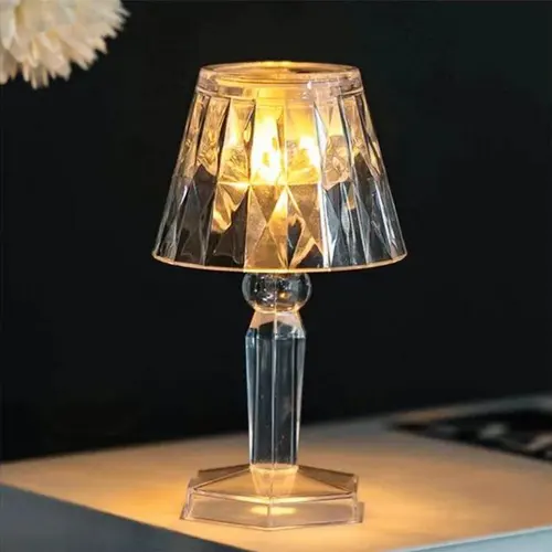 Toptan Kristal Elmas Abajur Masa Lambası | Pilli Dekoratif Gece Lambası