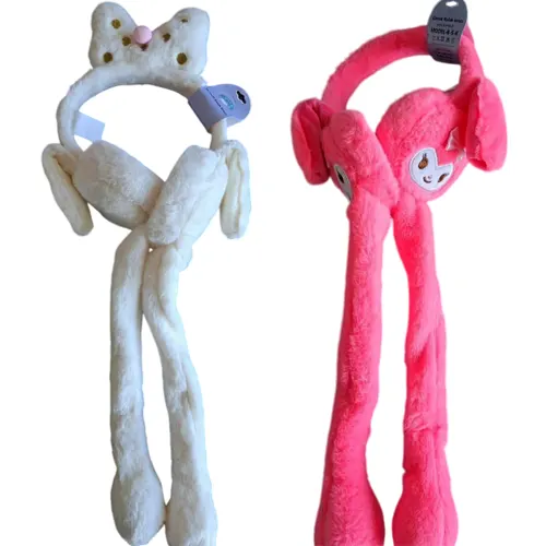 Toptan Peluş Figürlü Kulakları Hareketli Kız Çocuk Kışlık Kulaklıklar
