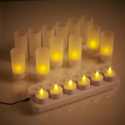 12 Li Set Şarjlı Led Tea Lİght Mum Yeni