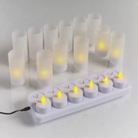 12 Li Set Şarjlı Led Tea Lİght Mum Yeni