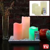 3 lü Kumandalı Led Mum Seti (3 Boy Mum ve Uzaktan Kumanda)