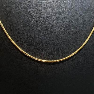 Celik Gold Yilan Zincir Kolye - 1.2mm - Parlak Paslanmaz Zincir