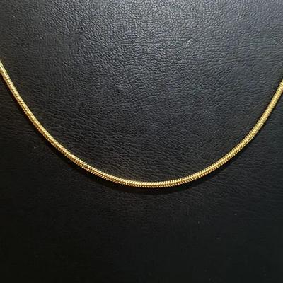 Celik Gold Yilan Zincir Kolye - 1.2mm - Parlak Paslanmaz Zincir