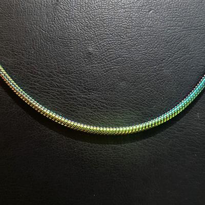 Çelik Renkli Yılan Zincir Kolye  - 1.9mm | Parlak Gökkuşağı Zincir