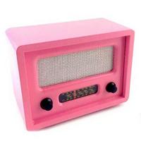 Nostaljik Pembe Ahşap Gerçek Radyo