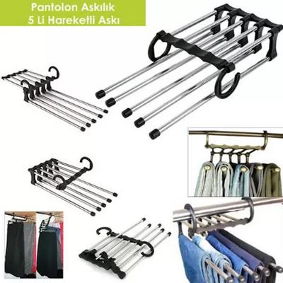 Pantolon Askılık 5 Li Hareketli Askı