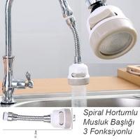 Spiral Hortumlu Musluk Başlığı 3 Fonksiyonlu