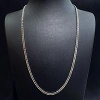 Toptan 0.8mm Parlak Gümüş Yassı Çelik Zincir Kolye - Unisex Model