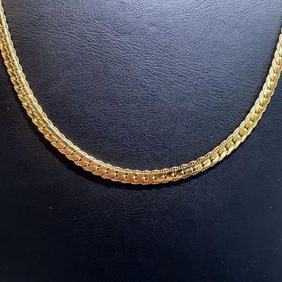 Toptan 1.1mm Altın Kaplama Çelik Hasır Zincir Kolye – Unisex