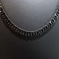Toptan 1.2mm Siyah Yassı Çelik Zincir Kolye  Erkek Unisex Model