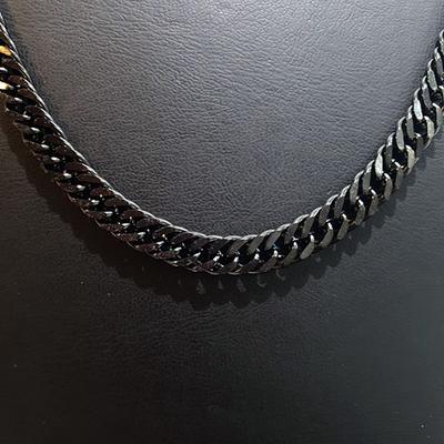 Toptan 1.2mm Siyah Yassı Çelik Zincir Kolye  Erkek Unisex Model