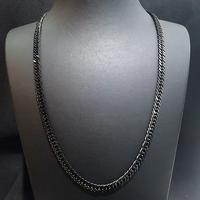 Toptan 1.2mm Siyah Yassı Çelik Zincir Kolye  Erkek Unisex Model