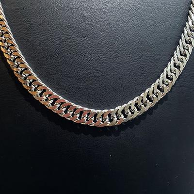Toptan 1.4mm Parlak Gümüş Yassı Çelik Zincir Kolye | Unisex Model