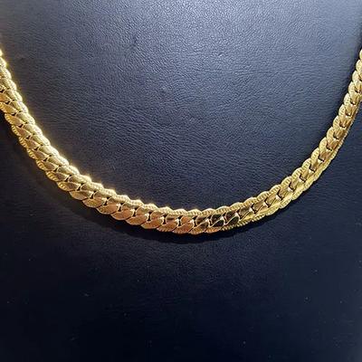 Toptan 2mm Altın Kaplama Çelik Hasır Zincir Kolye – Unisex Model