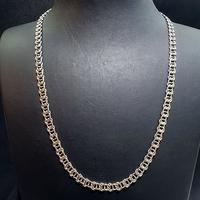 Toptan 7mm Parlak Gümüş Örgü Model Çelik Zincir Kolye  Unisex