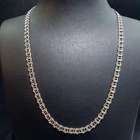 Toptan 7mm Parlak Gümüş Örgü Model Çelik Zincir Kolye  Unisex