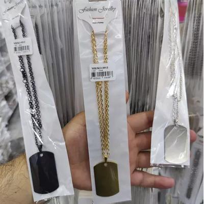 Toptan Baskıya Uygun Metal Zincirli Plaka Kolye