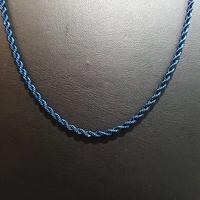 Toptan Çelik İnce Burgu Mavi Kolye 0.5mm - Şık ve Dayanıklı Zincir