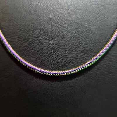 Toptan Çelik Kalın Renkli Yılan Zincir Kolye - 2mm  Modern ve Şık