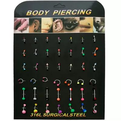 Toptan Karışık Uçlu Renkli Ve Sade Renk Çelik Piercing