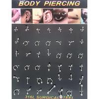 Toptan Karışık Uçlu Renkli Ve Sade Renk Çelik Piercing