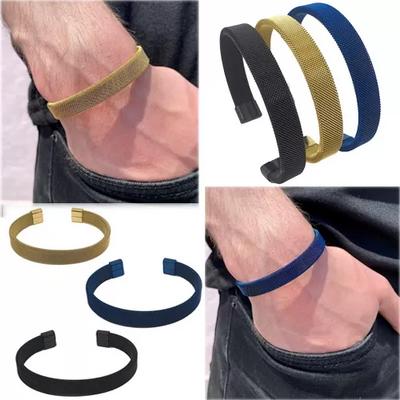 Toptan Sade Hasır Örme Unisex Çelik Bilezik 10 mm