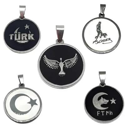 Toptan Sedef Taşlı Çelik Kolye Uçları