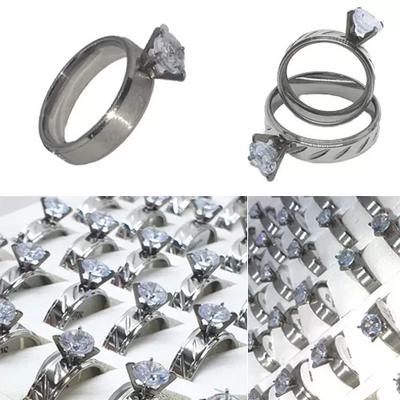 Toptan Silver Tasarım Tektaş Çelik Yüzükler