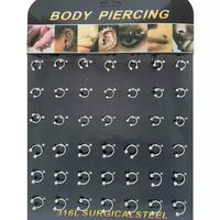 Toptan Siyah Ve Gümüş Renk Yarım Ay Çelik Piercing