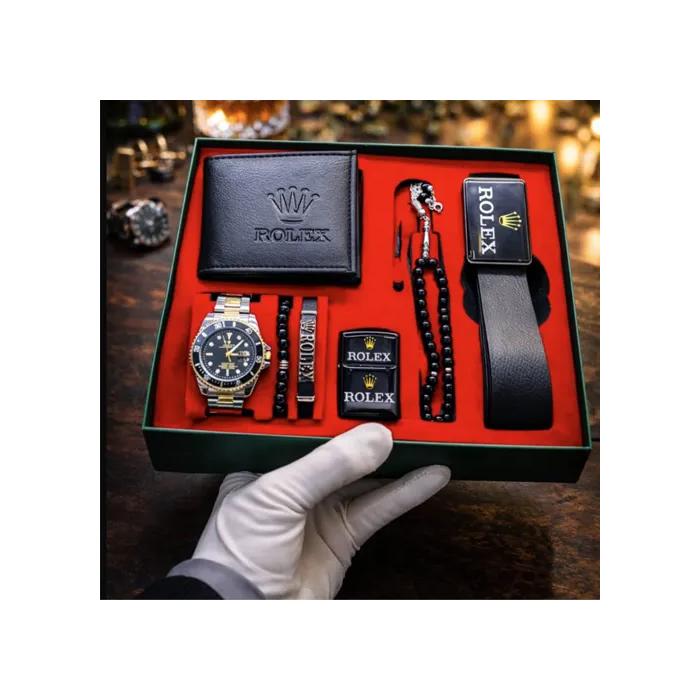 Toptan 7'li Özel Kutulu Rolex Model Kemerli Saat Seti - Kombin